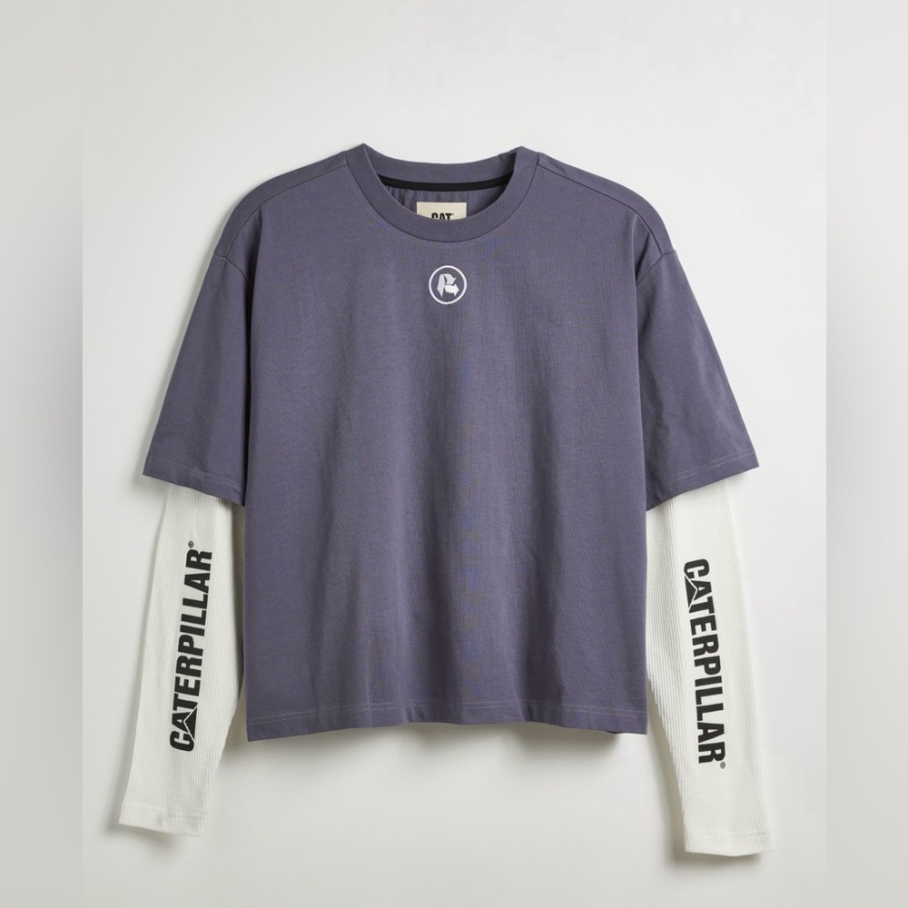 NWT CAT x RECLAIMED LA EXCLUSIVE UO Layered Long Sleeve Tee in Graystone M